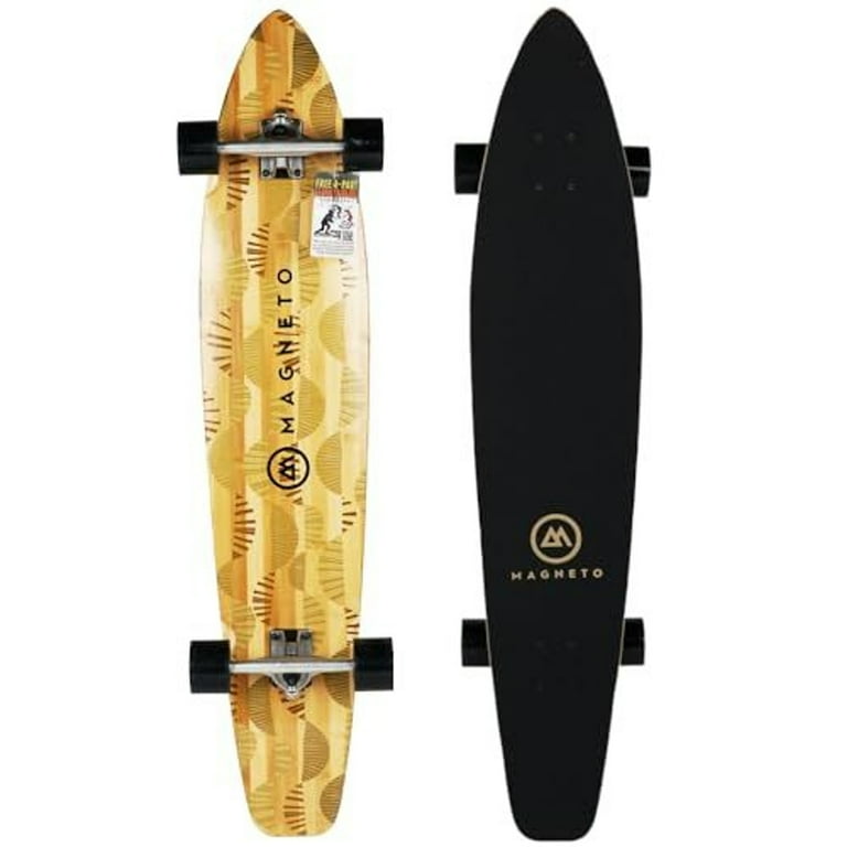 MAGNETO バンブーロングボード(Pintail Longboard) Magneto 40-inch Pintail Cruiser Longboard Skateboard - Hard