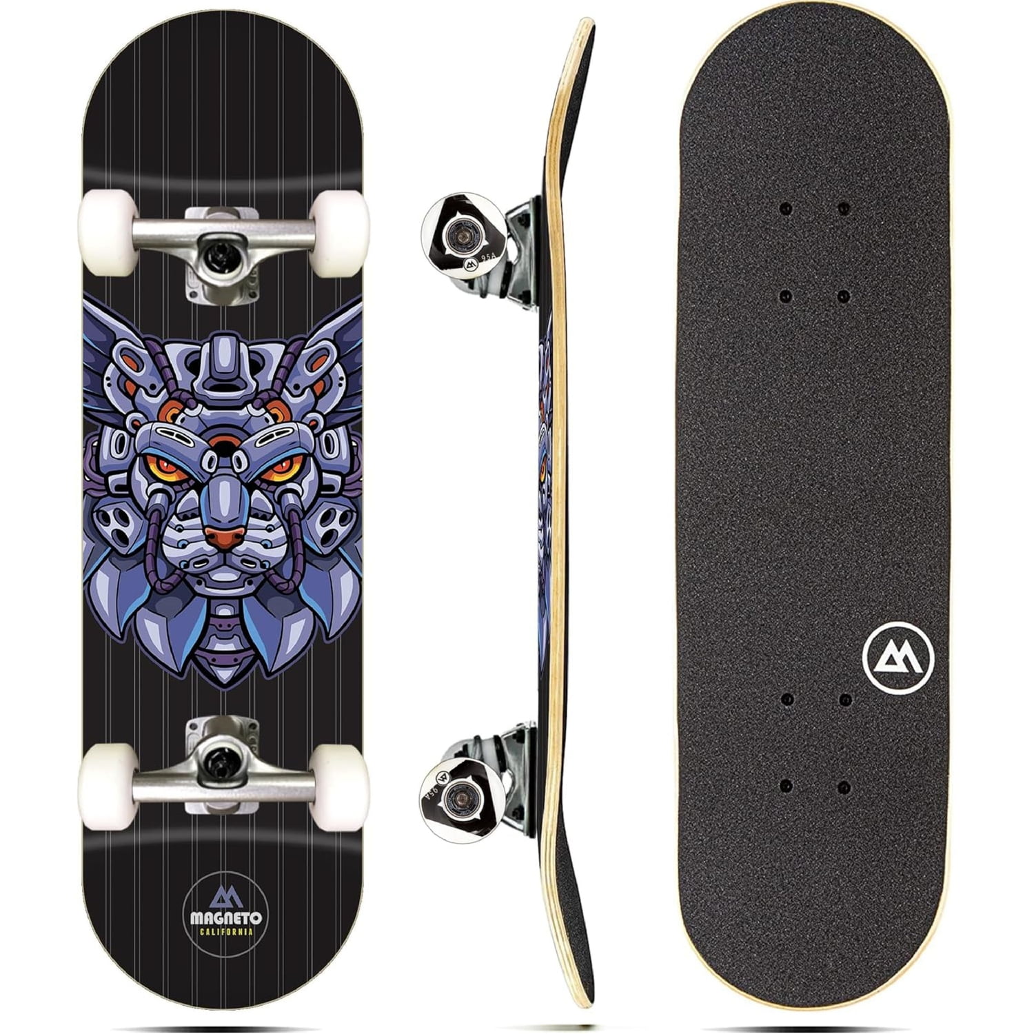 Magneto Complete Skateboard | Maple Wood | ABEC 5 Bearings | Double Kick Concave Deck | Kids Skateboard Cruiser Skateboard | Free Stickers Pack | Magneto Complete Skateboard | Maple Wood | ABEC 5 Bearings | Double Kick Concave Deck | Kids Skateboard Cruiser Skateboard | Free Stickers Pack |