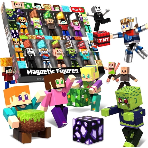 Magnetopia 20 PCS Magnetic Blocks with Action Figures– 2025 STEM Magnetic Building Blocks for Kids Christmas, Creative Educational Play Set for Boys & Girls