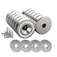thumbnail image 1 of Magnetpro Pot Neodymium Magnets and Steel Plates with Screws, 12 Pack, 1 of 6