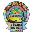 thumbnail image 1 of Magnets MDF 3D Magnet Pastel Rainbow Tie Dye & VW Panama City Beach, 1 of 1
