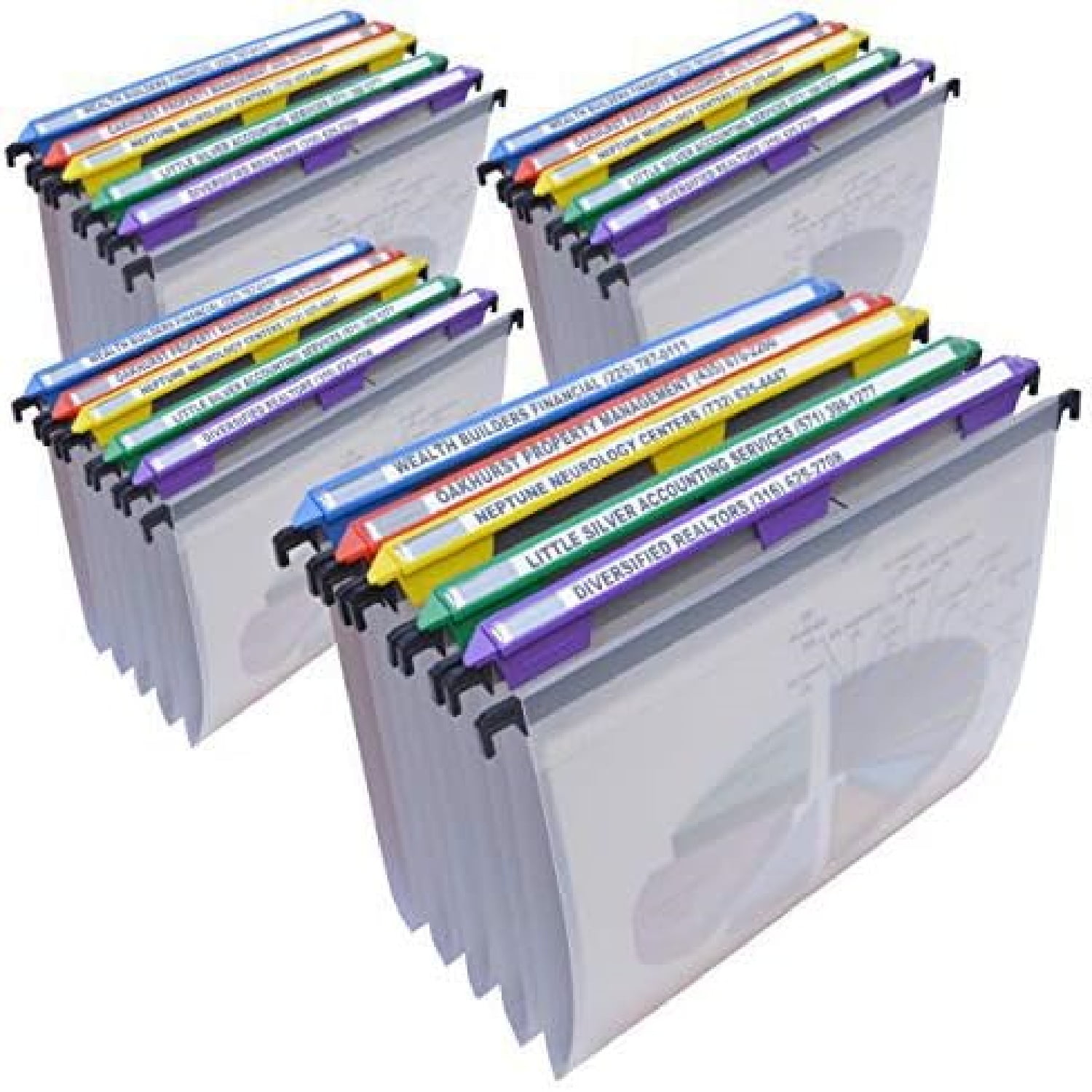 "MagniFile Hanging File Folders V- Bottom Letter Size with 11 inch Magnified Indexes That Double The Size of Your File Titles to Find Files Fast. (Set of 20 Frost) Ultimate Office MagniFile"