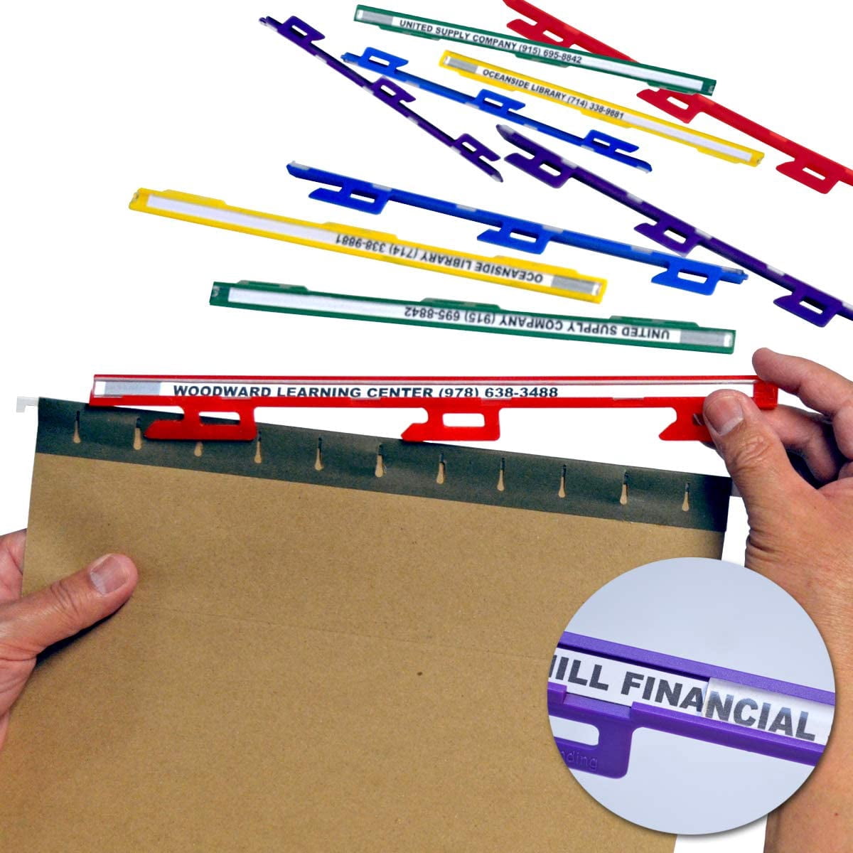 MagniFile Insertable Hanging File Folder Tabs. Indexes That Double Size ...