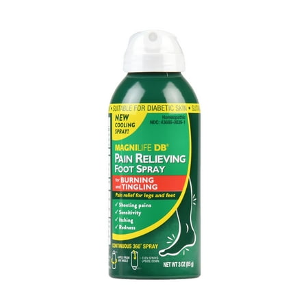 MagniLife DB Pain Relieving Foot Spray Calms Burning and Tingling, 3 oz