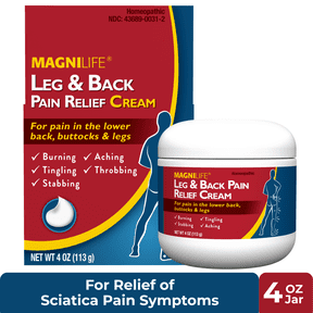 MagniLife Leg & Back Pain Relief Cream, for Fast Relief of Lower Back, Buttocks & Leg Pain, 4 oz