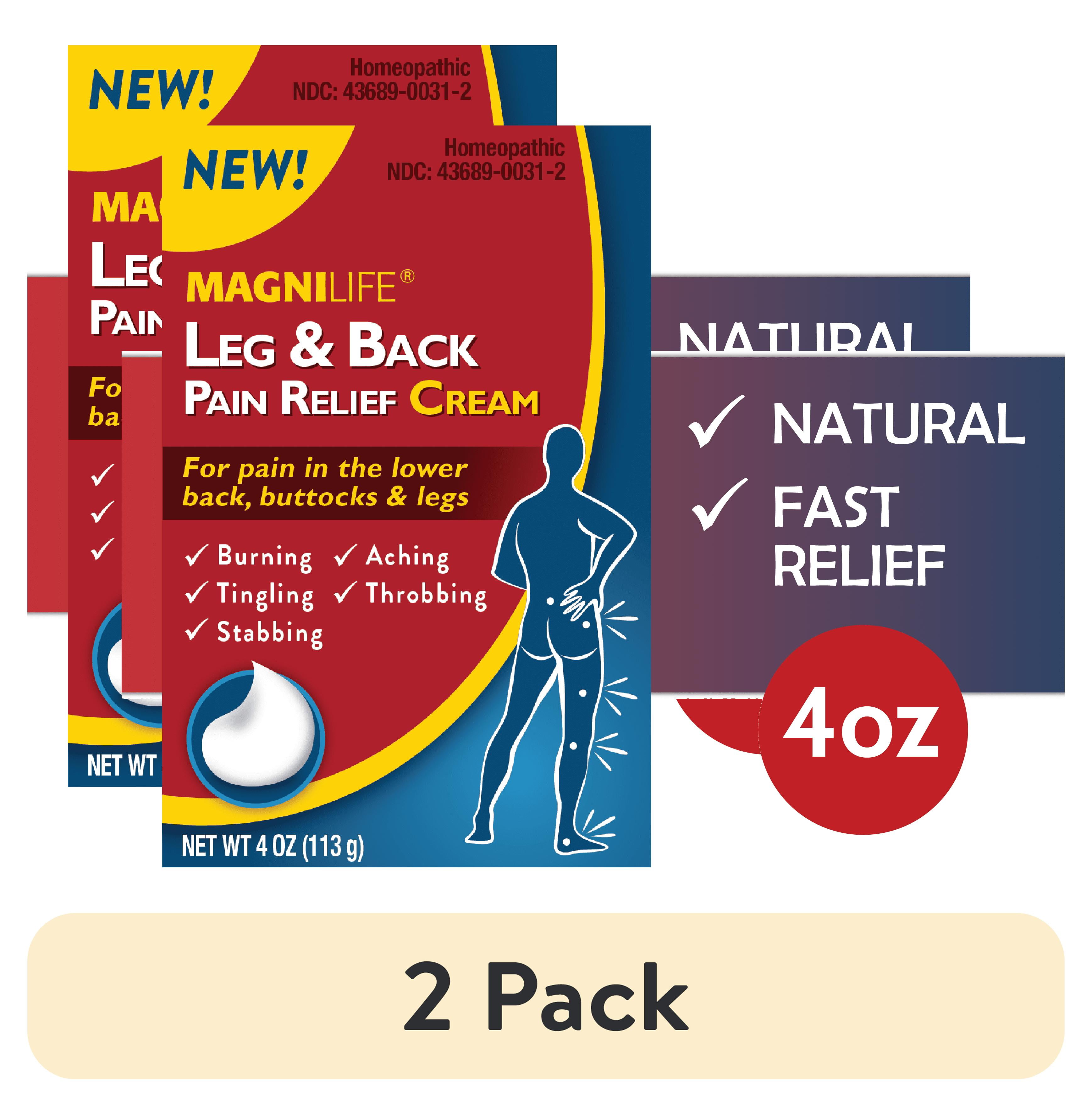 (2 pack) MagniLife Leg & Back Pain Relief Cream, for Fast Relief of