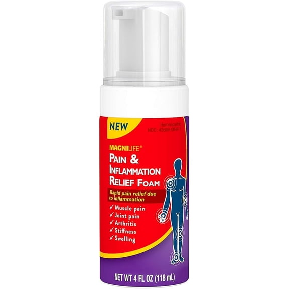 MagniLife Pain & Inflammation Relief Foam, Natural Muscle, Joint, and Arthritis Pain Relief - 4oz