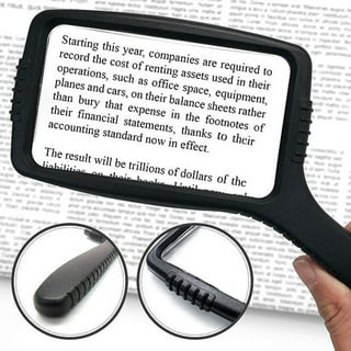 TSV A4 Full Page 3X Reading Magnifier, Black Large Sheet Magnifying Glass  for Reading Small Print, Maps