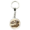 thumbnail image 1 of Magnidome T-Rex Keychain by Deluxebase. Crystal Glass Dome Key Ring with Stainless Steel Chain, 1 of 2