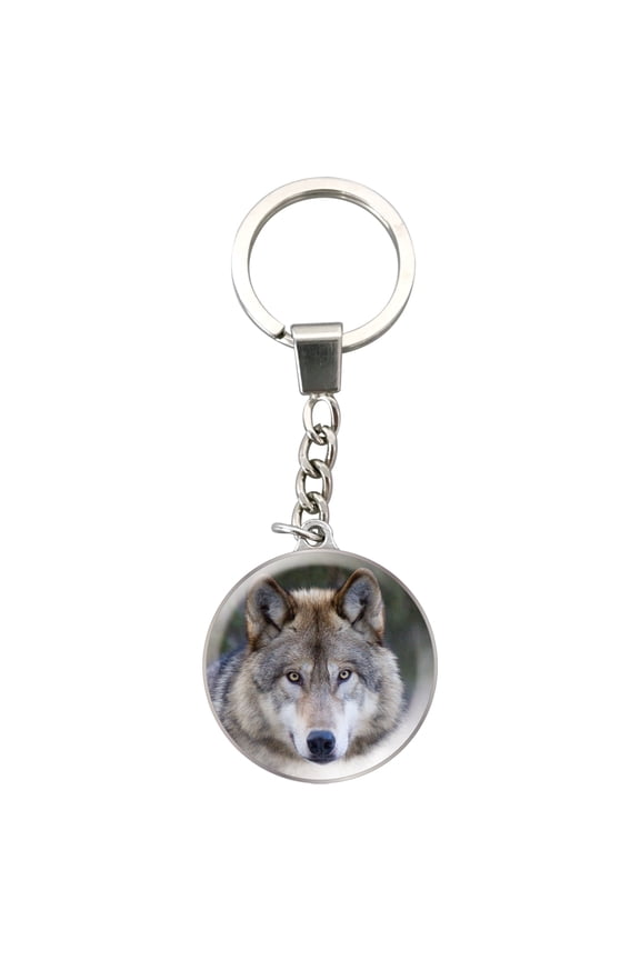 Magnidome Wolf Keychain from Deluxebase - Dome shaped Picture Key Ring with Stainless Steel Chain. Crystal Glass Dome Aesthetic Key Chain. Key Chain Accessories for Women and Key Holder for Men