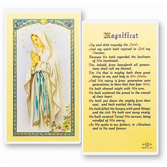 Magnificat Laminated Catholic Prayer Holy Card with Prayer on Back, Pack of 25