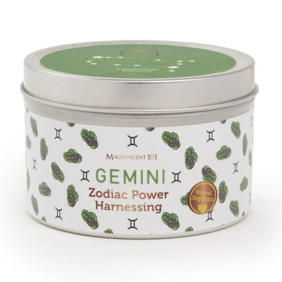 Magnificent 101 Gemini Zodiac Sign Candle – Scented Soy Wax – Make Great Birthday or Holiday Gifts for Horoscope and Astrology Fans – 6 oz Tin Holder Ideal for Men’s and Women’s Décor Styles