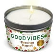 thumbnail image 1 of Magnificent 101 Long Lasting Good Vibes Aromatherapy Candle | 6 Oz - 35 Hour Burn | Soy Wax Candle with Sage, Bergamot & Sandalwood for Energy Cleansing, Blessing Magnet & Manifestation, 1 of 3
