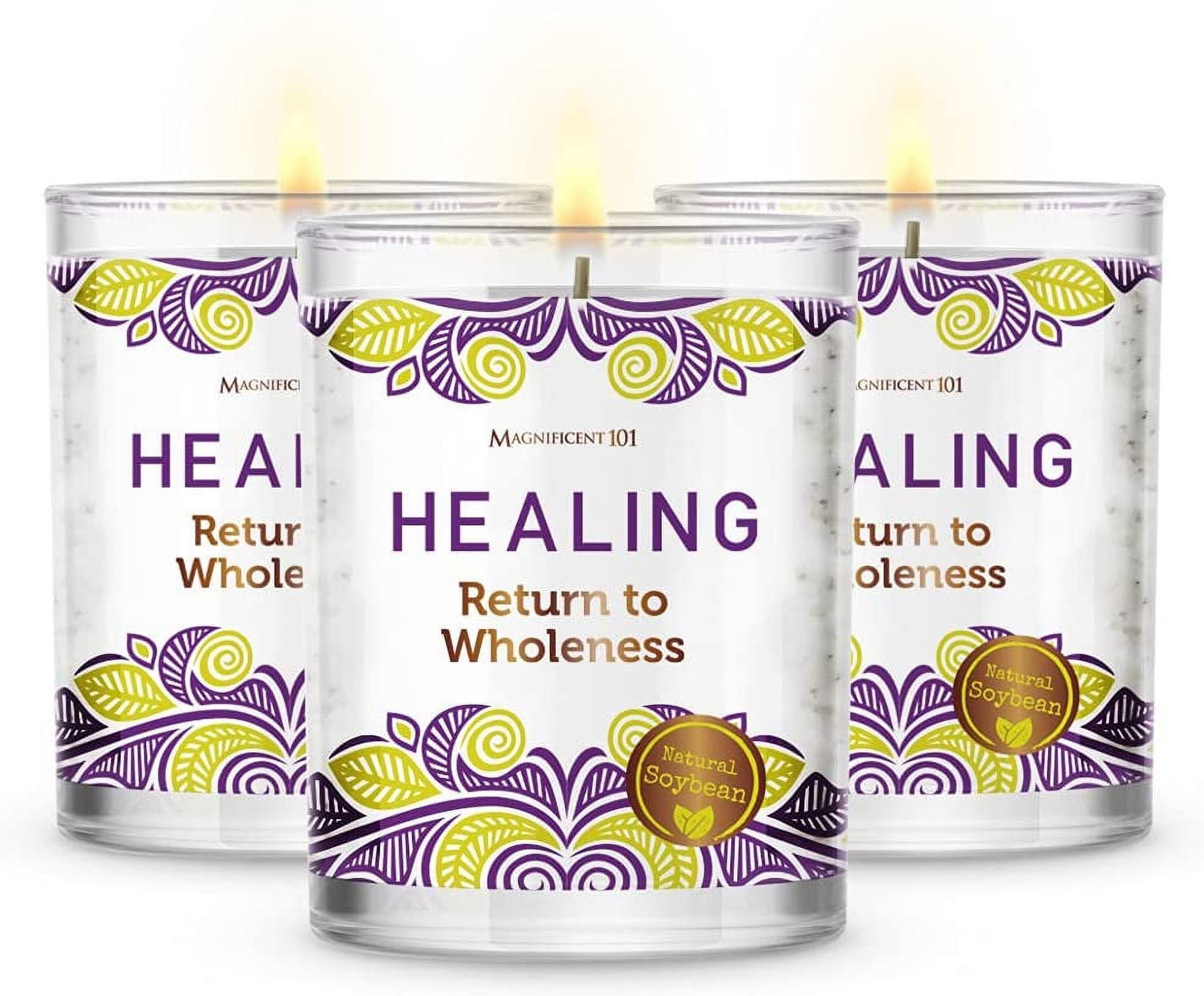 Magnificent 101 Long Lasting Healing Set of 3 Aromatherapy Candles 3.