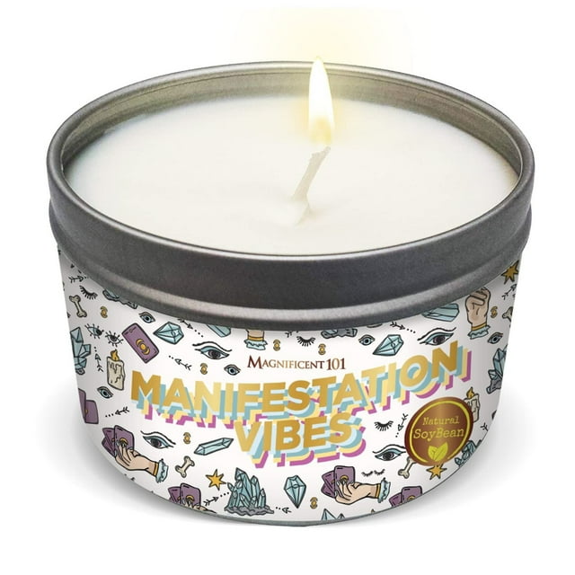 Magnificent 101 Long Lasting Manifestation Vibes Smudge Candle 6 Oz