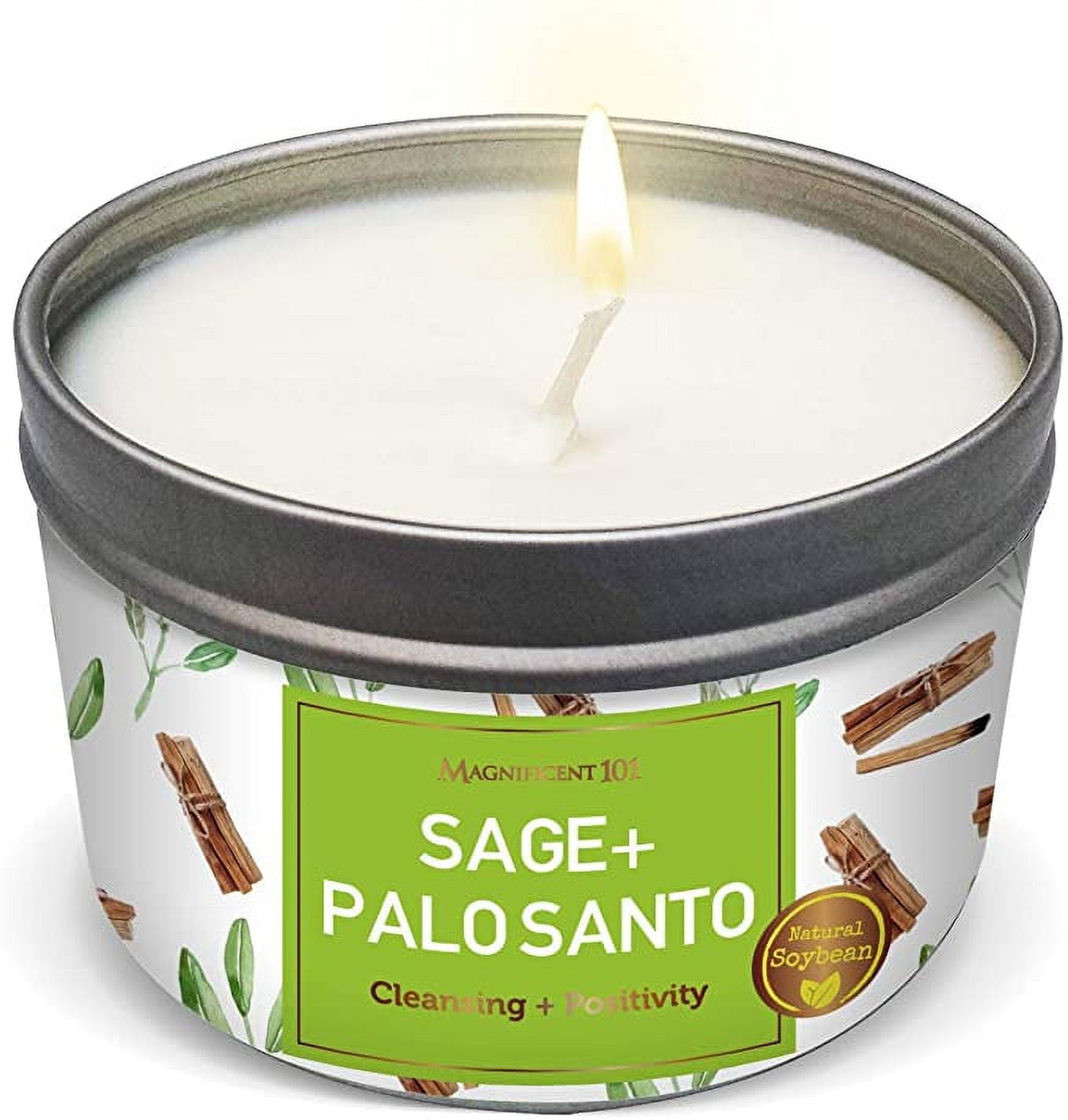 My 1st Essential Oils candle. Palo Santo & Sage. I used about 200