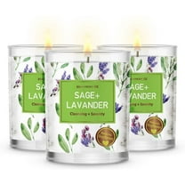 Magnificent 101 Pure Sage and Lavender Set of 3 3.5oz Natural Soy Aromatherapy Cleansing and Serenity Intention Candles