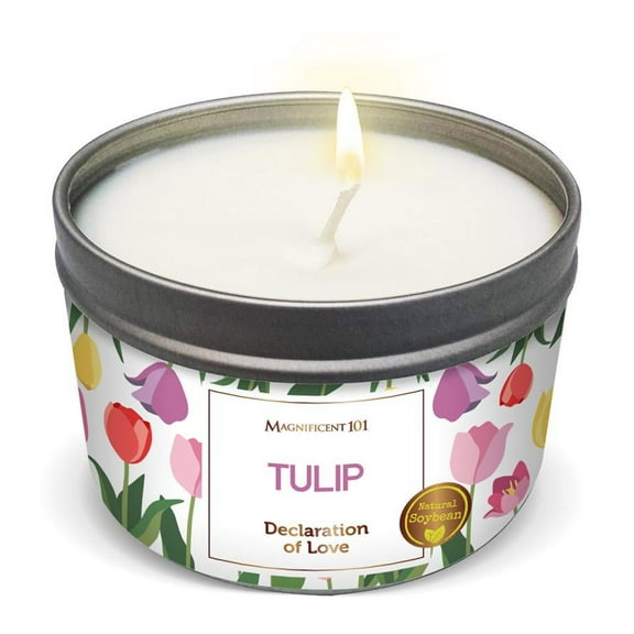 Magnificent 101 Tulip 6oz Natural Soy Aromatherapy Love Intention Candle