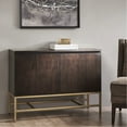 thumbnail image 1 of Magnificent Accent Unit - Solid Wood Frame, Gold Metal Base, 2 Shelves Function Glorious Cabinet Wood, Shelf Compartment, 1 of 5