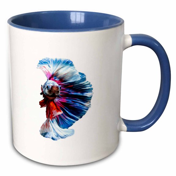 3drose, Magnificent Betta Splendens, 15oz Two-tone Blue Mug