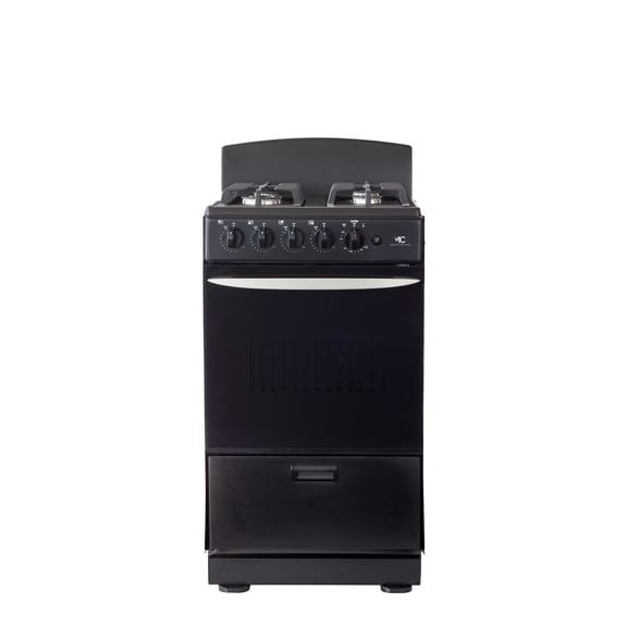 Magnificent Chef - Free Delivery- 20" Black Gas Stove with 2.4 CFT Oven Capacity -Sealed Burners, 1 Ultra-Fast, 3 Fast Easy to Clean, Iron Grates, Cool Knobs 2-year Warranty.