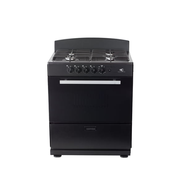 Magnificent Chef - Free Delivery - 30" Black Gas Stove with 4.0 CFT Oven Capacity -Sealed Burners, 2 Ultra-Fast, 2 Fast Easy to Clean, Iron Grates, Cool Knobs 2-year Warranty.