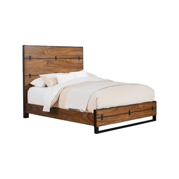 Magnificent Full Size Panel Bed In Mahogany Wood Brown- Saltoro Sherpi