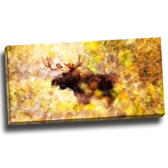Magnificent Moose, Art on Canvas, 32" x 16"