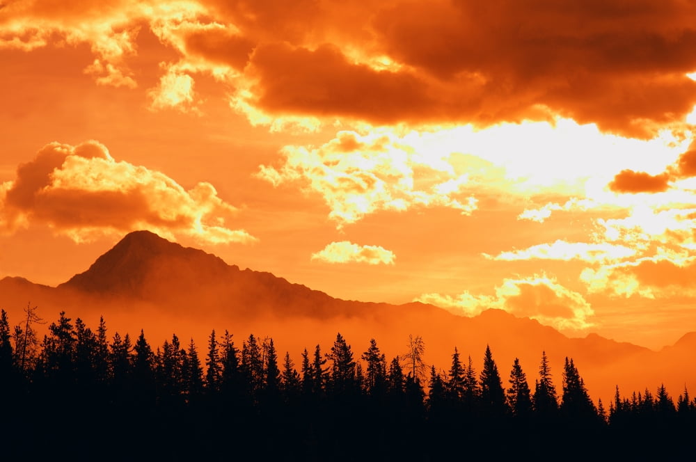 Magnificent Mountain Range Canvas Art - Dean Muz Design Pics (34 x 22)