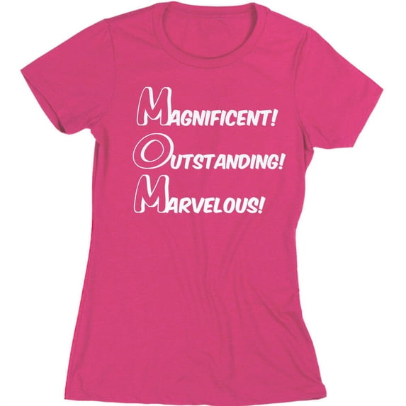 Magnificent Outstanding Marvelous MOM Tshirt Mothers Day Gift Tee Color Pink Large