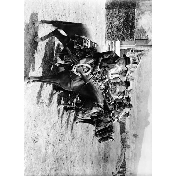 Magnificent Seven Cowboy's Riding Horse in Group Picture Photo Print (24 x 30)