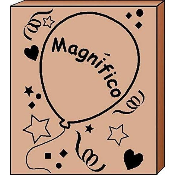 Magnifico Teacher's Stamp Spanish - 1.25" x 2.5", 1 Wooden/Rubber Stamp for Teachers Grading, Homework, School Classroom, Cute Stamps, Teacher Gifts, Classroom Stamps