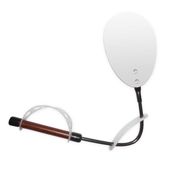 Rehabilitation Advantage Magnified Oval Flexible Inspection Mirror Long Handle Bendable Mirror for Limited Mobility, Skin Inspection & Hard-to-See Areas