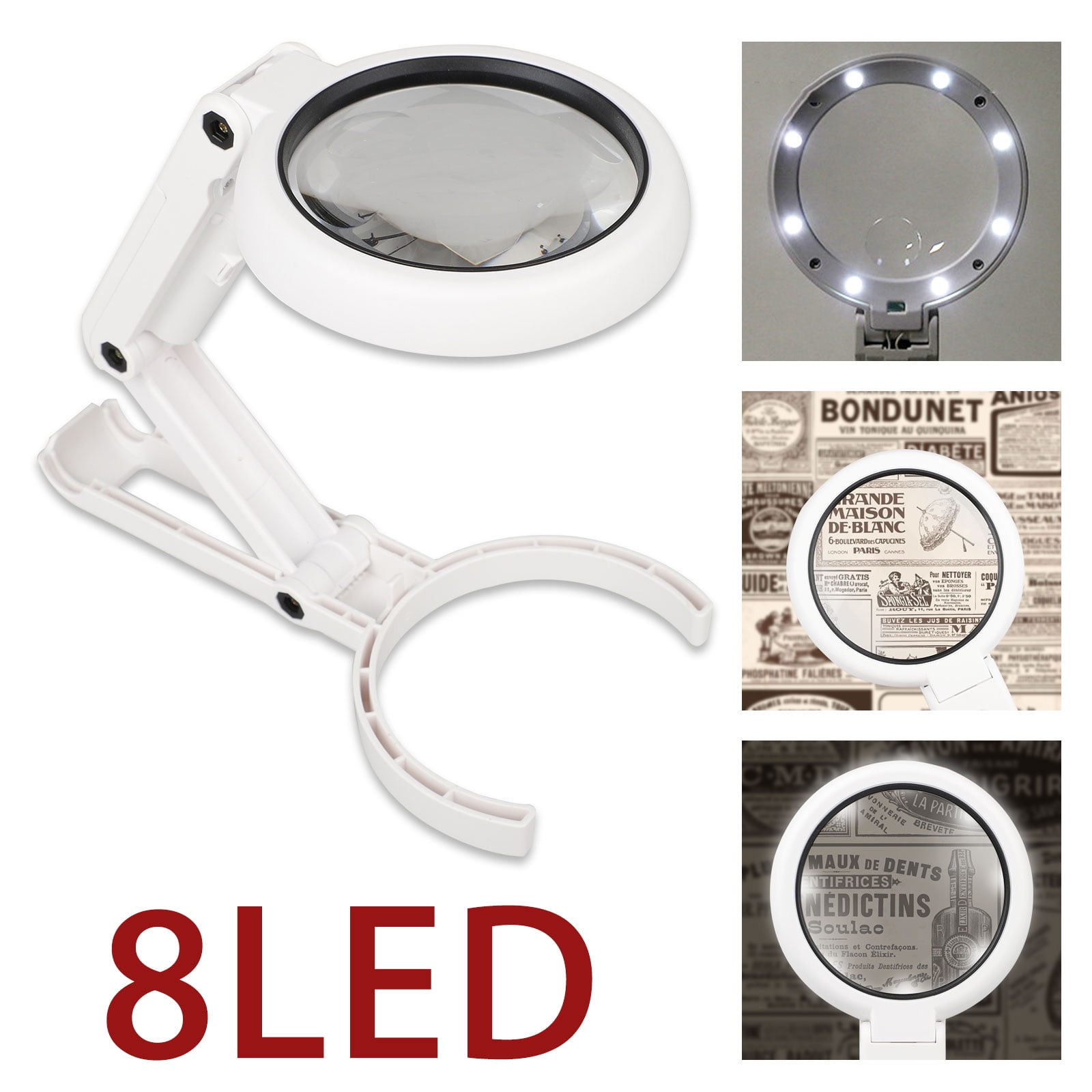 40X LED Illuminated Jeweler Loupe Wide Range Scope Eye Magnifying