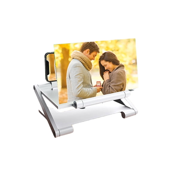 Magnifier Screen, 3D Enlarging Projector Screen Enlarger, Foldable Phone Stand with Screen Amplifier for Mo