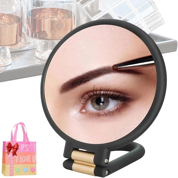 Magnifier Vanity Mirror Foldable Adjustable Magnifier, Vanity Mirror, Pocket Size, Sided Glass | Beauty Grooming Accessory,for Travel Dorm Apartment Business Trips Bedroom Bathroom