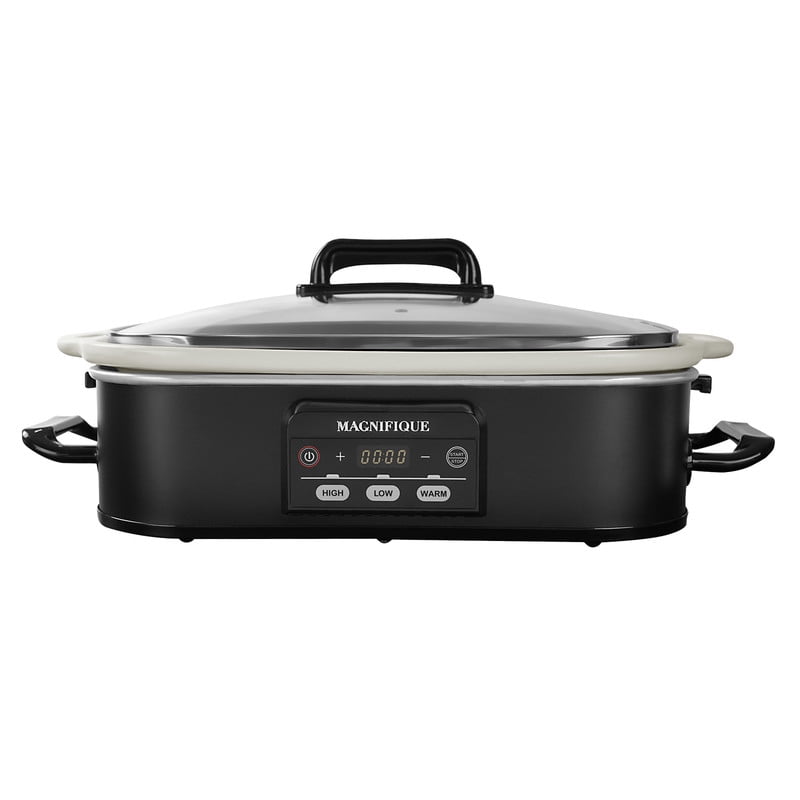 Magnifique 4 Quart Casserole Digital Slow Cooker, Premium Ceramic Bakeware for Oven,Black - Walmart.com