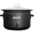 thumbnail image 1 of Magnifique 5 Quart Slow Cooker Round Manual Pot Food Warmer with 3 Cooking Settings Perfect Kitchen Small Appliance for Family Dinners (Stainless Steel Black and Black Ceramic Pot), 1 of 12