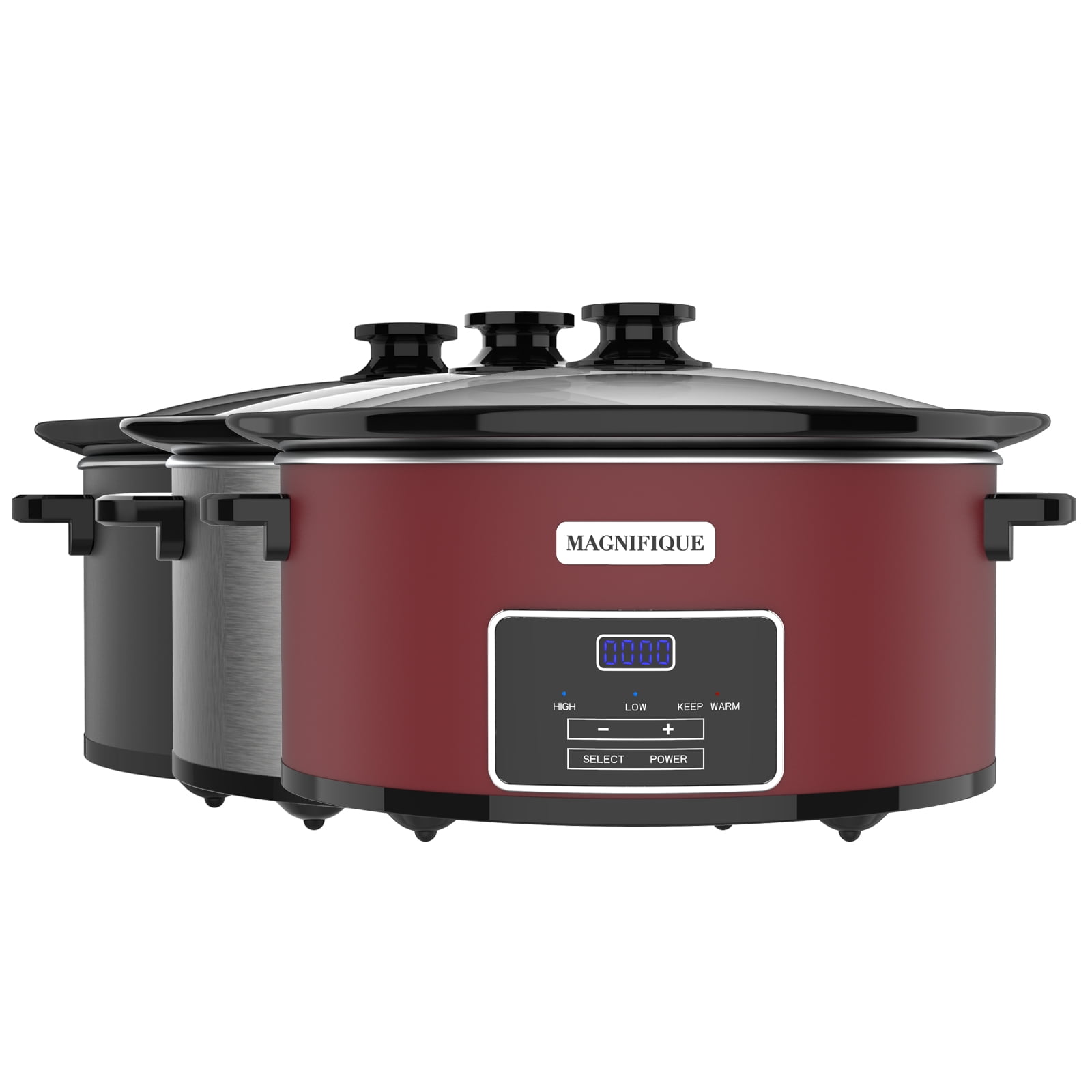 Magnifique 6-Quart Digital Programmable Slow Cooker with Timer, Stainless  Silver