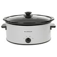 thumbnail image 1 of Magnifique 6 Quart Slow Cooker Oval Manual Pot Food Warmer with 3 Cooking Settings, White Stainless Steel, 1 of 7