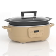 Magnifique 6qt Programmable Multi Cooker with Black Aluminum Pot, 8-in-1 Lightweight Multiple Slow Cooking, Brown Sugar