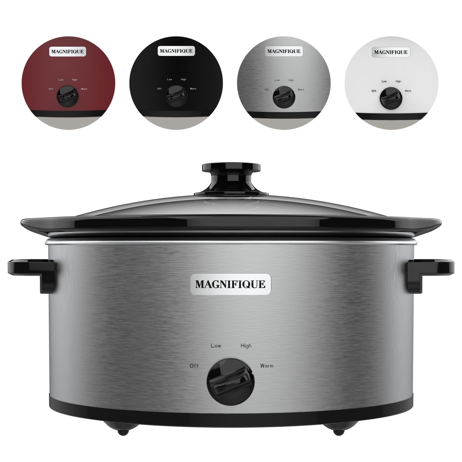 CozyHom 4.5QT Electric Slow Cooker 3 in 1, 3-Pots Stainless Steel Buffet  Server Food Slow Cooker With Adjustable Temp Removable Lid Rests Triple  Pot