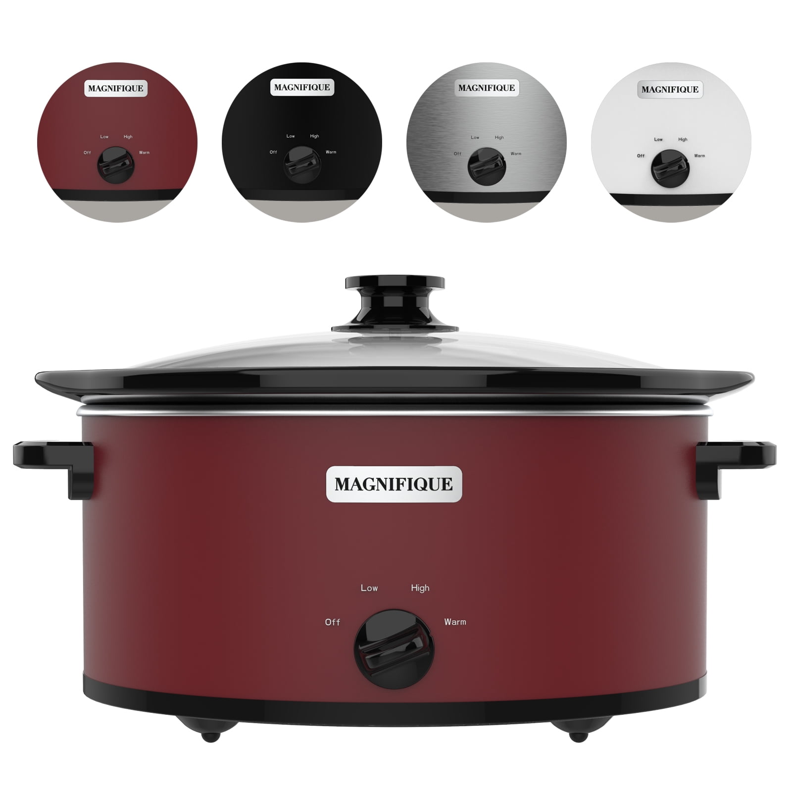 Magnifique 8qt Large Capacity Manual Slow Cooker Food Warmer with 3