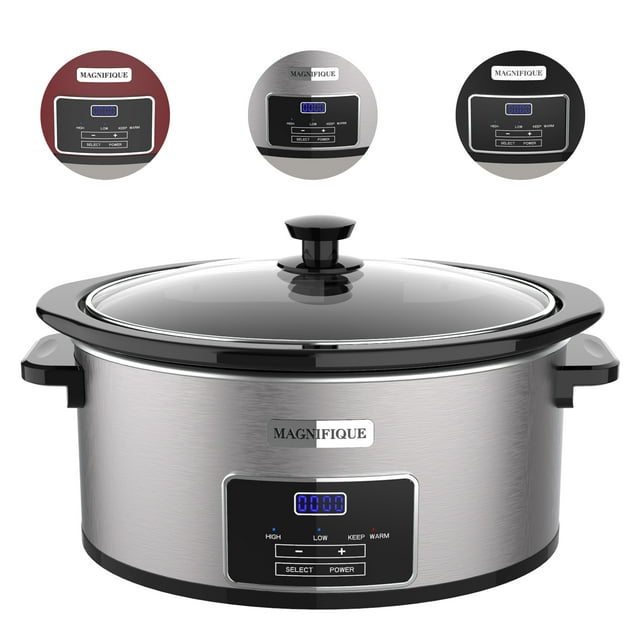 Magnifique 8qt Programmable Slow Cooker, Perfect Kitchen Appliancefor