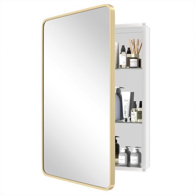 Magnifique Aluminum Medicine with Mirror Round Corner Door