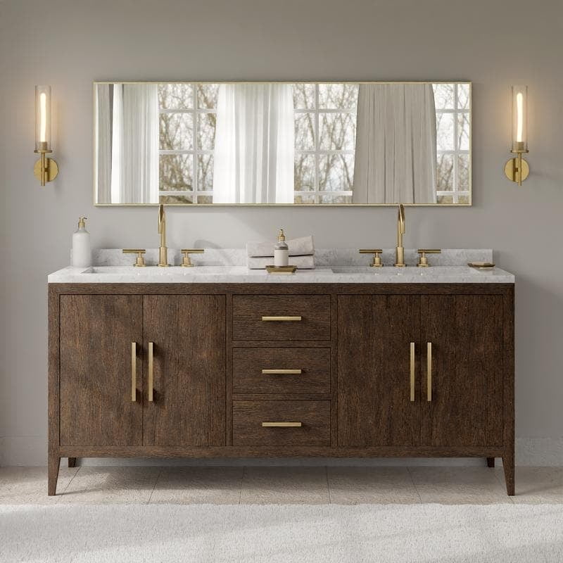 Rectangular Gold Full-Length Aluminum Floor Mirror 21" x 64"