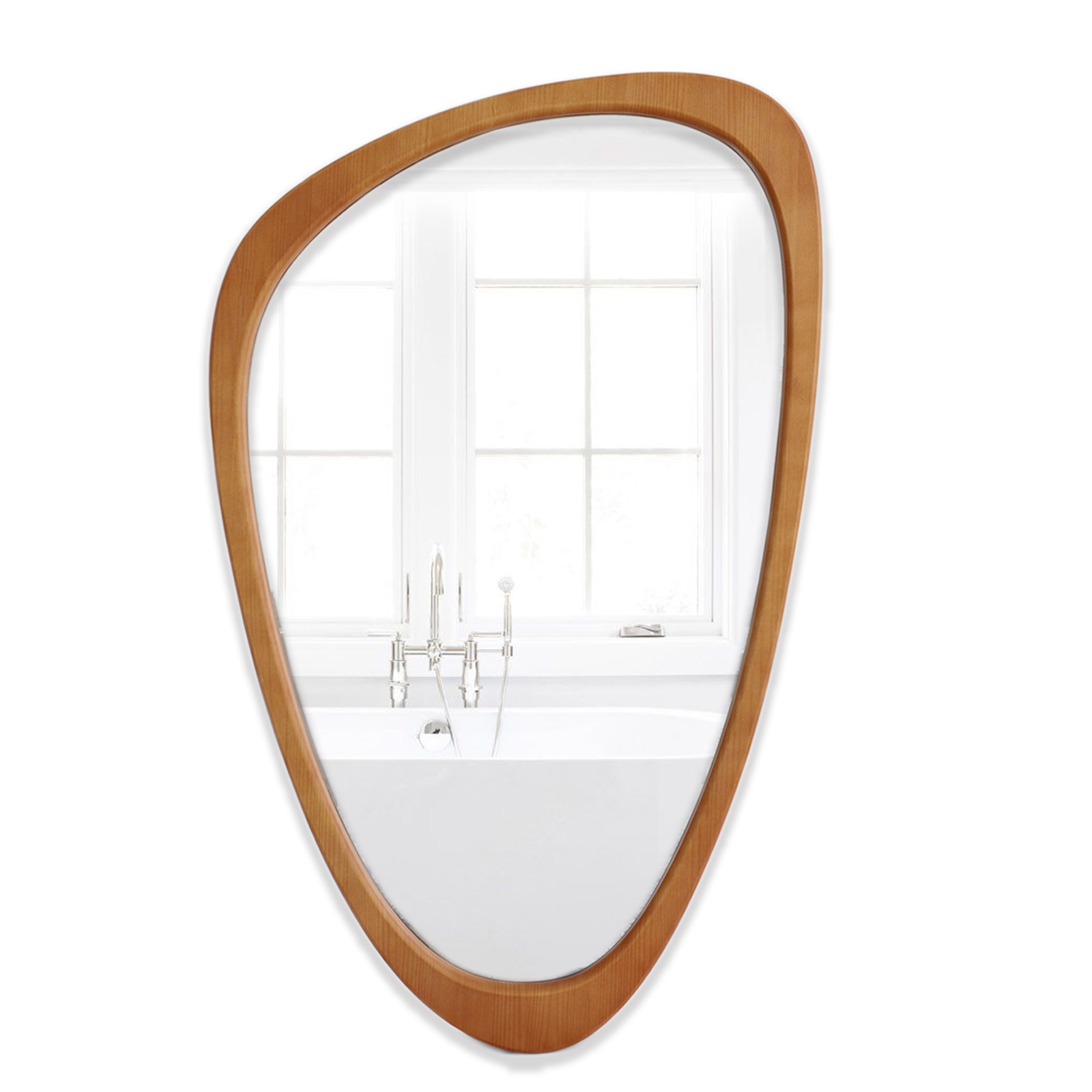 WOOD 44.5" FRAME WALL MIRROR,BROWN WB
