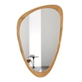 thumbnail image 1 of Magnifique Asymmetrical Cobblestone Wood Frame Wall Mirror Natural Wood, 30.5" x 19.5", 1 of 8