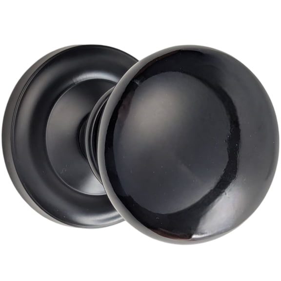 Magnifique Classic Door Set with Black Porcelain Knobs (Oil Rubbed Bronze Finish/Passage Function)