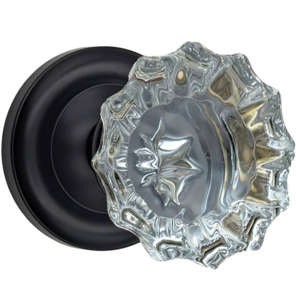 Magnifique Classic Door Set with Crystal Fluted Knobs (Oil Rubbed Bronze Finish/Double Dummy Function)